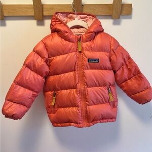Patagonia toddler 2T down puffer jacket coral winter coat